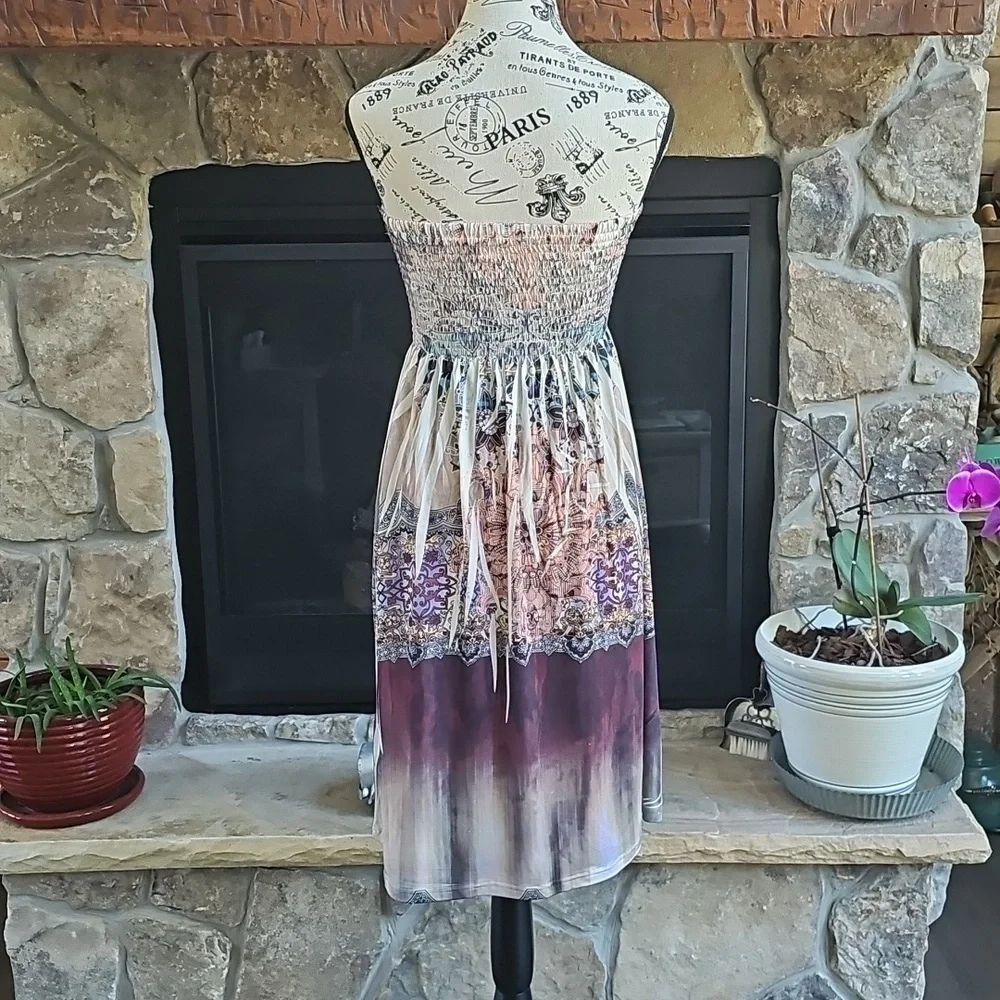 BOHO STRAPLESS DRESS - Picture 2 of 10